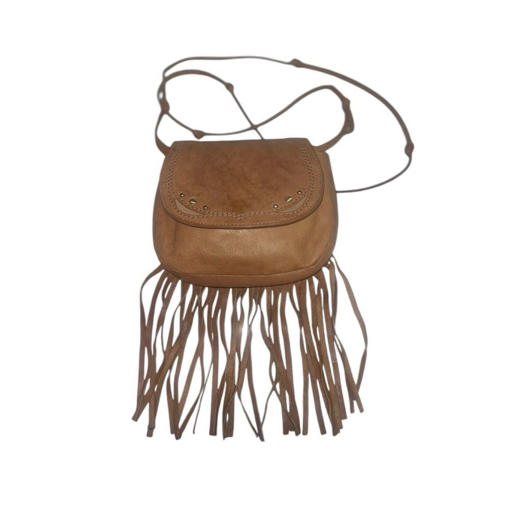 Juicy Couture Brown Goat Leather Fringe Crossbody Purse - Picture 6 of 13